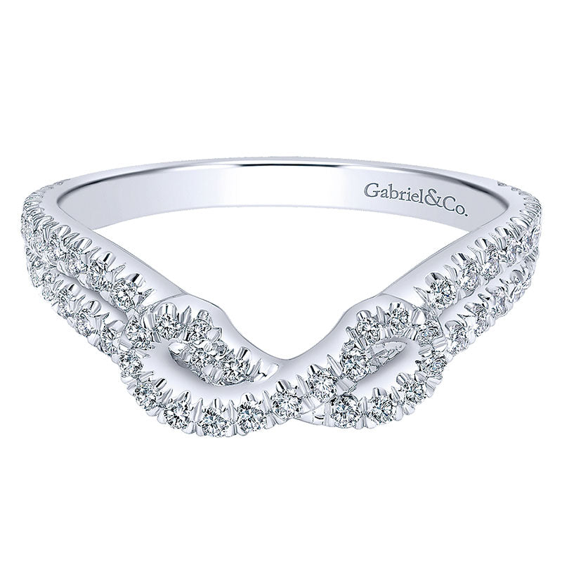 Anniversary Band 14k White Gold Diamond Curved