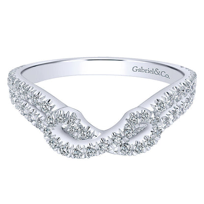 Anniversary Band 14k White Gold Diamond Curved