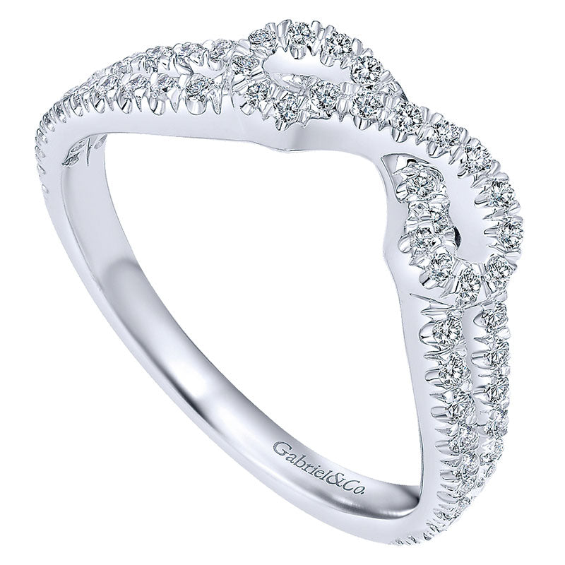 Anniversary Band 14k White Gold Diamond Curved