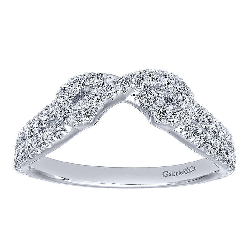 Anniversary Band 14k White Gold Diamond Curved
