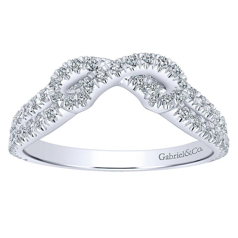 Anniversary Band 14k White Gold Diamond Curved