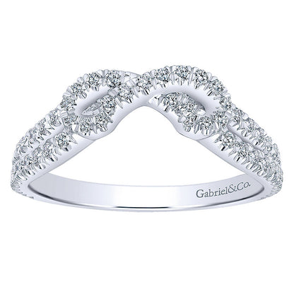 Anniversary Band 14k White Gold Diamond Curved