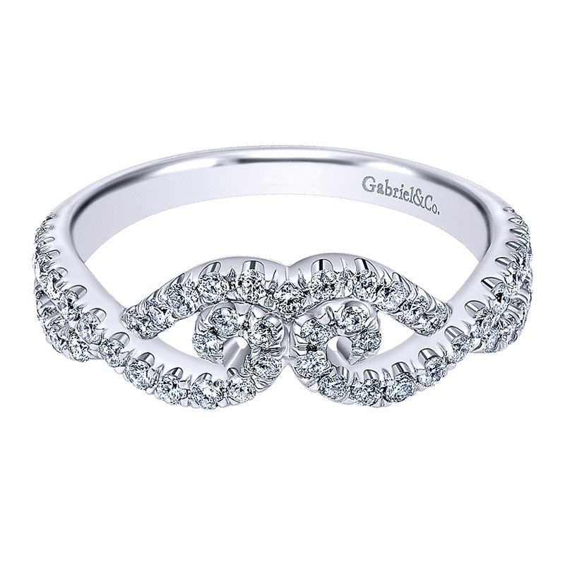 Anniversary Band 14k White Gold Diamond Curved