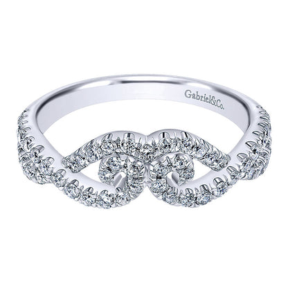 Anniversary Band 14k White Gold Diamond Curved