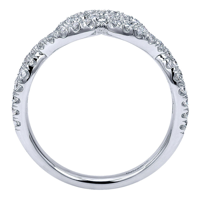 Anniversary Band 14k White Gold Diamond Curved