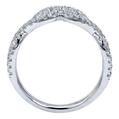 Anniversary Band 14k White Gold Diamond Curved