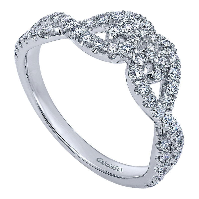 Anniversary Band 14k White Gold Diamond Curved