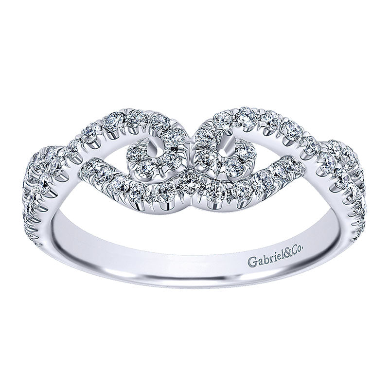 Anniversary Band 14k White Gold Diamond Curved