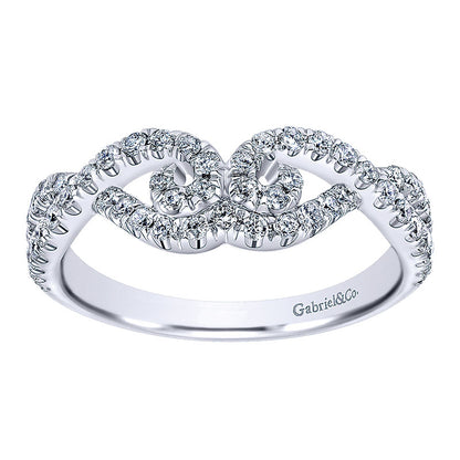 Anniversary Band 14k White Gold Diamond Curved