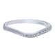 Wedding Band 14k White Gold Diamond Curved