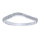 Wedding Band 14k White Gold Diamond Curved