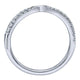Wedding Band 14k White Gold Diamond Curved