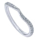 Wedding Band 14k White Gold Diamond Curved