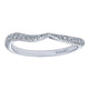 Wedding Band 14k White Gold Diamond Curved