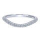 Wedding Band 14k White Gold Diamond Curved