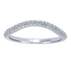 Wedding Band 14k White Gold Diamond Curved