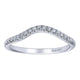 Wedding Band 14k White Gold Diamond Curved