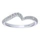 Wedding Band 14k White Gold Diamond Curved