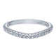 Wedding Band 14k White Gold Diamond Curved