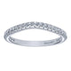 Wedding Band 14k White Gold Diamond Curved