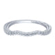 Wedding Band 14k White Gold Diamond Curved