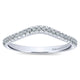 Wedding Band 14k White Gold Diamond Curved