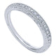 Wedding Band 14k White Gold Diamond Curved
