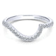 Wedding Band 14k White Gold Diamond Curved