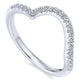 Wedding Band 14k White Gold Diamond Curved
