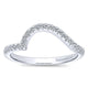 Wedding Band 14k White Gold Diamond Curved