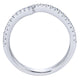 Wedding Band 14k White Gold Diamond Curved