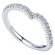 Wedding Band 14k White Gold Diamond Curved