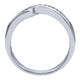 Wedding Band 14k White Gold Diamond Curved