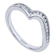 Wedding Band 14k White Gold Diamond Curved