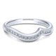 Wedding Band 14k White Gold Diamond Curved
