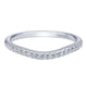 Wedding Band 14k White Gold Diamond Curved