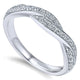 Wedding Band 14k White Gold Diamond Curved