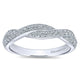 Wedding Band 14k White Gold Diamond Curved