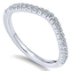 Wedding Band 14k White Gold Diamond Curved