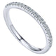 Wedding Band 14k White Gold Diamond Curved