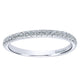 Wedding Band 14k White Gold Diamond Curved