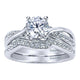 Wedding Band 14k White Gold Diamond Curved