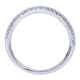 Wedding Band 14k White Gold Diamond Curved