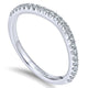 Wedding Band 14k White Gold Diamond Curved