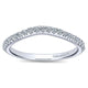 Wedding Band 14k White Gold Diamond Curved