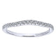 Wedding Band 14k White Gold Diamond Curved