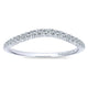 Wedding Band 14k White Gold Diamond Curved