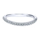 Wedding Band 14k White Gold Diamond Curved