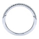 Wedding Band 14k White Gold Diamond Curved