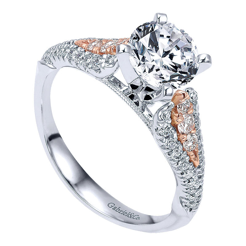 Wedding Band 14k White Gold Diamond Curved